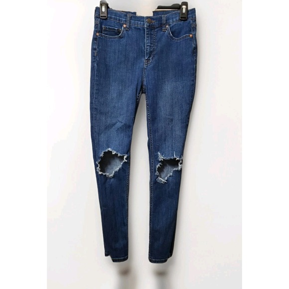 We The Free Denim - The Free People Skinny Jeans Size‎ 28 Medium Wash Distressed Tapered Leg